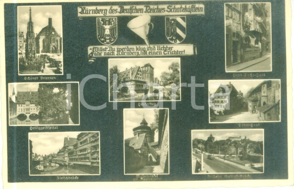 Cartolina originale da collezione 1955 NURNBERG GERMANIA Vedutine DurerHaus Cartolina FP VG 1