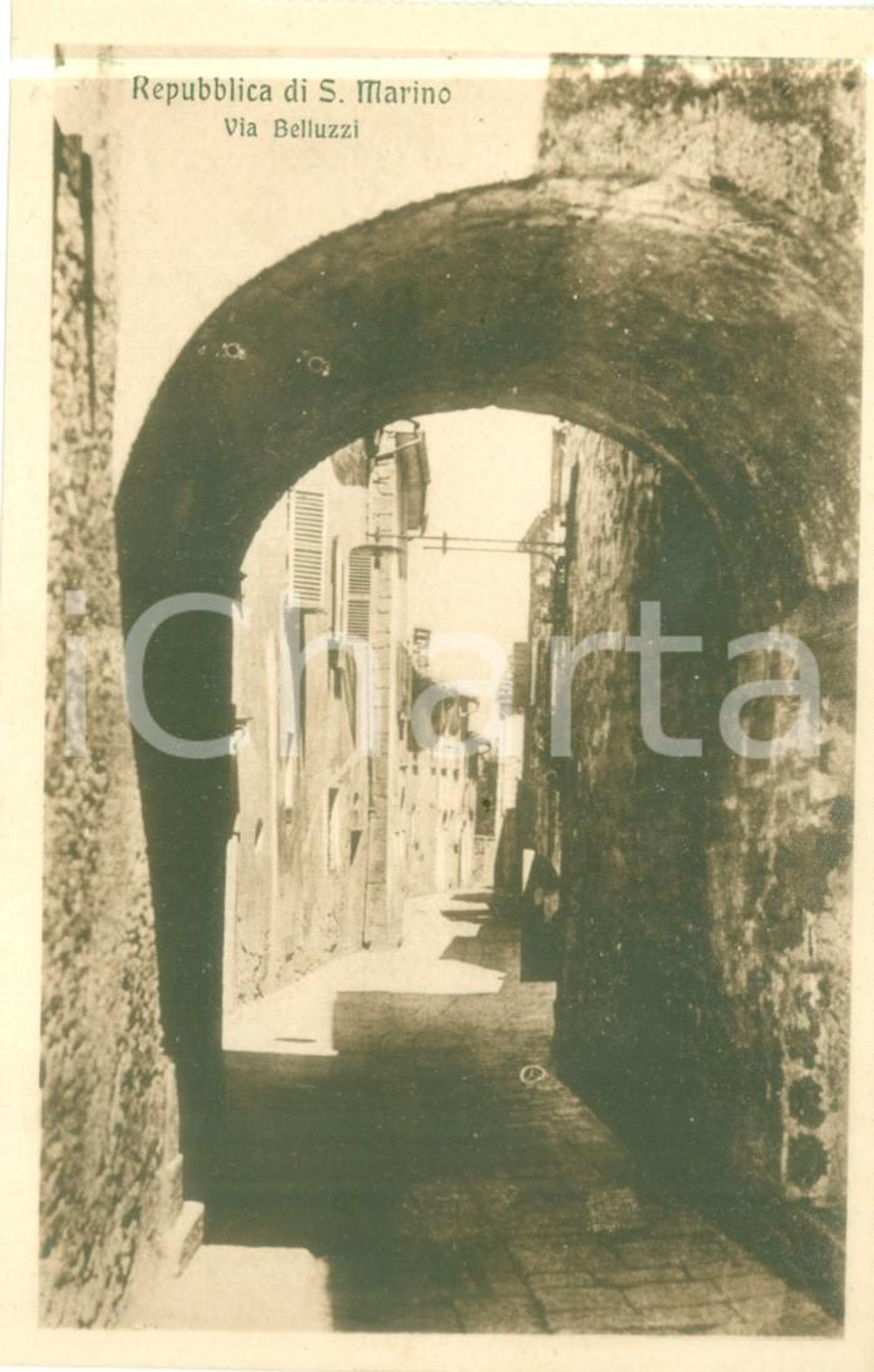Cartolina originale da collezione 1930 ca REPUBBLICA DI SAN MARINO Veduta di Via BELLUZZI Cartolina FP NV 1