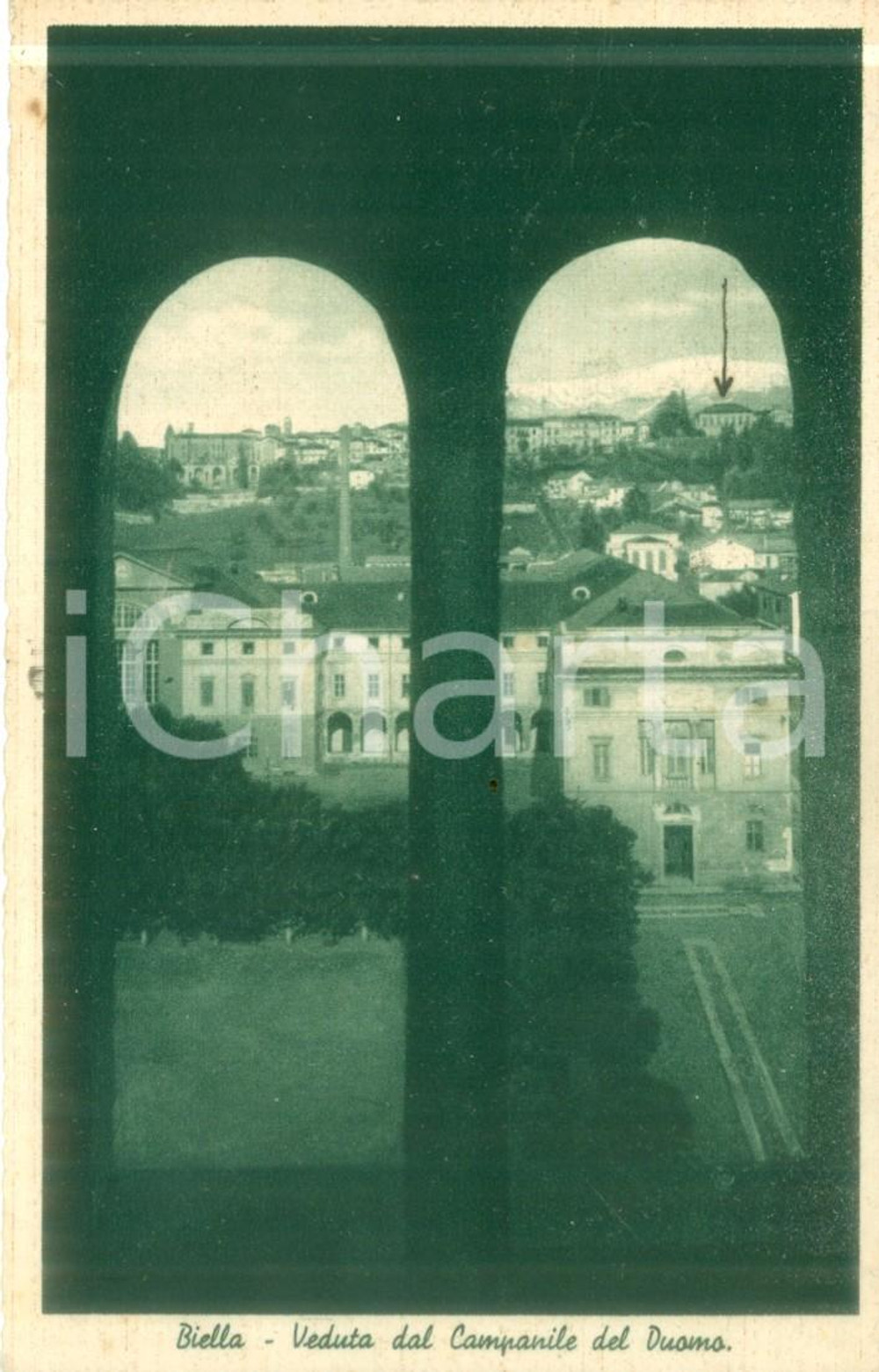 Cartolina originale da collezione 1951 BIELLA Veduta dal Campanile del Duomo Cartolina postale FP VG 1