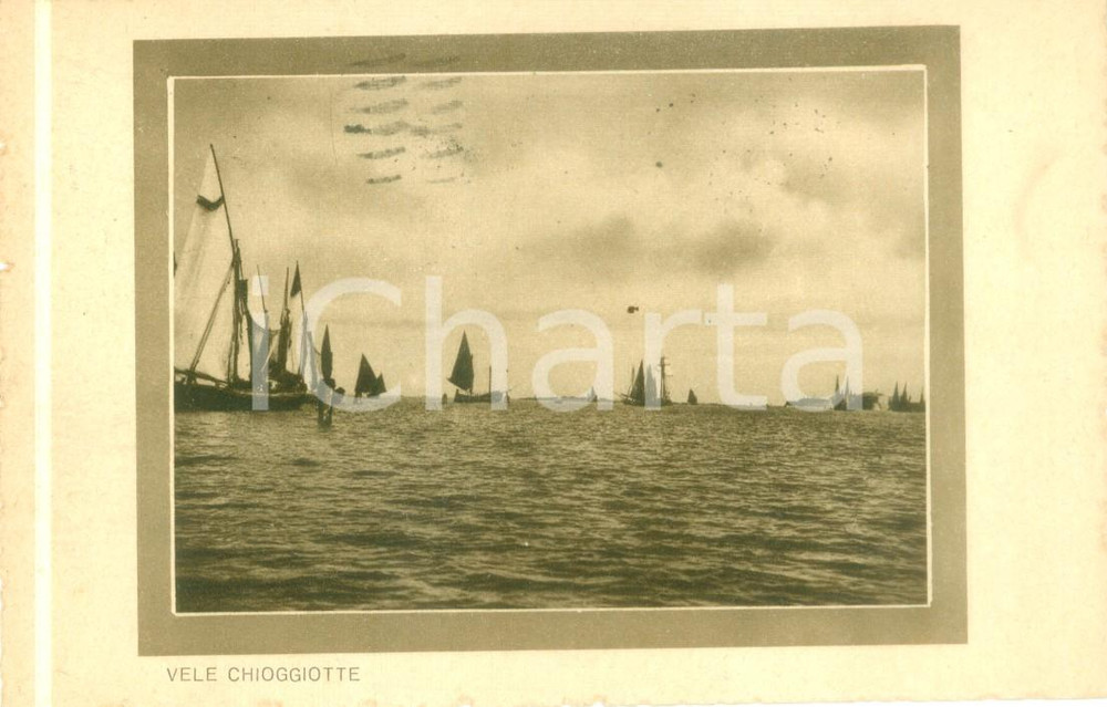 Cartolina originale da collezione 1933 VENEZIA Vele chioggiotte in navigazione Cartolina FP VG 1