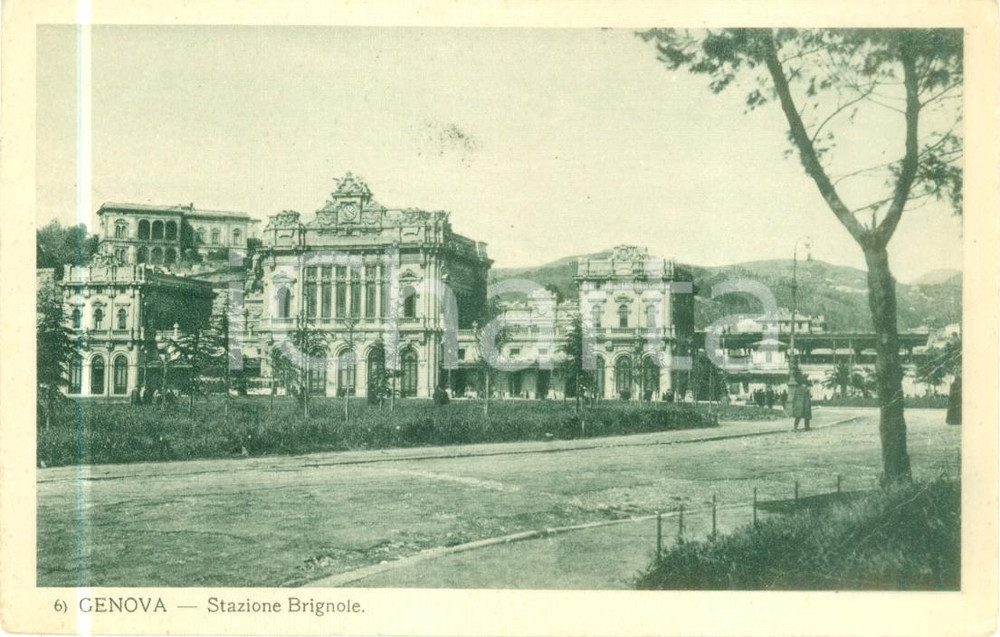 Cartolina originale da collezione 1930 ca GENOVA Facciata della Stazione BRIGNOLE Cartolina FP NV 1