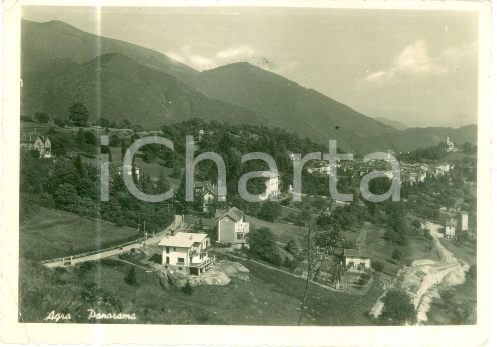 Cartolina originale da collezione 1955 AGRA VA Panorama del paese e della valle Cartolina FG VG 1
