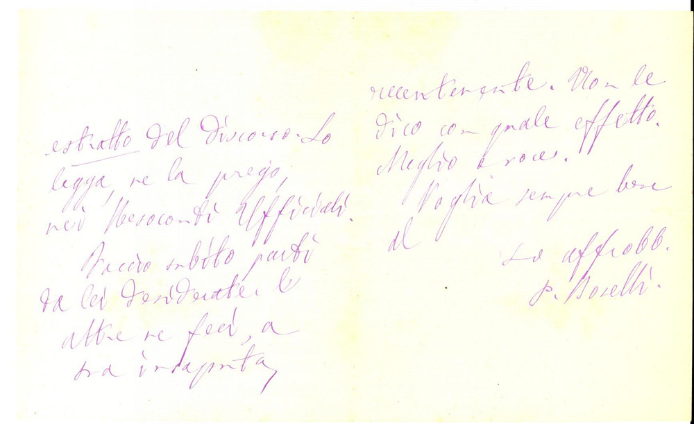 Autografo originale 1883 ROMA On. Paolo BOSELLI chiede di leggere un discorso AUTOGRAFO 1