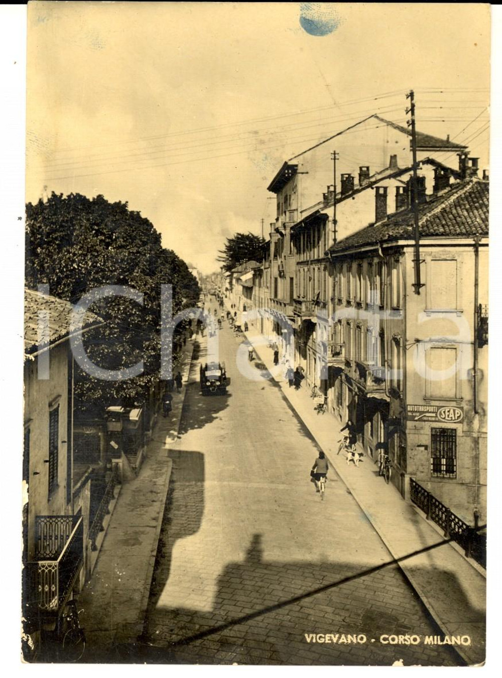 Cartolina originale da collezione 1948 VIGEVANO PV Veduta di corso MILANO Cartolina postale ANIMATA FG VG 1