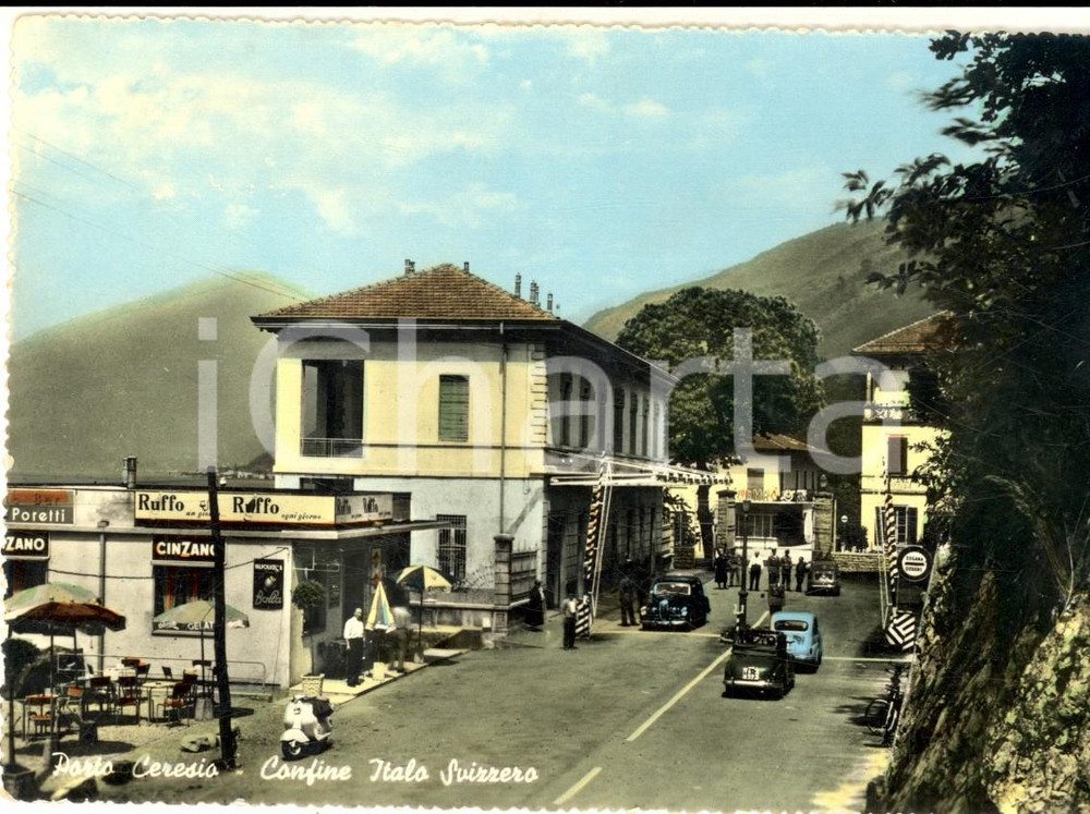 Cartolina originale da collezione 1958 PORTO CERESIO Confine italosvizzero Cartolina pubblicitÃ  CINZANO RUFFO 1