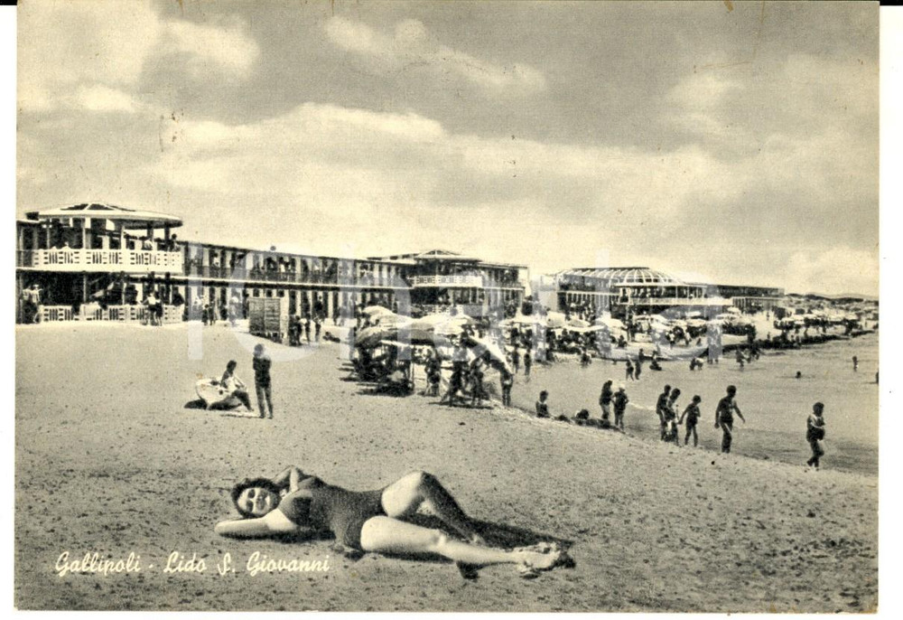 Cartolina originale da collezione 1988 GALLIPOLI LE Lido SAN GIOVANNI Cartolina postale ANIMATA FG VG 1