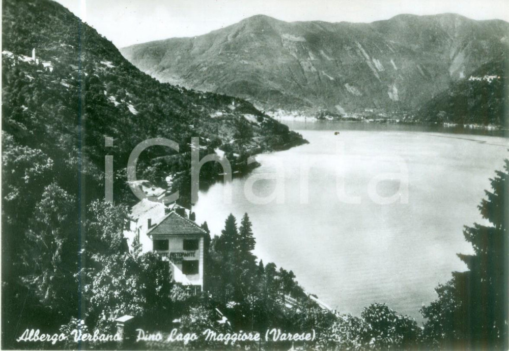 Cartolina originale da collezione 1962 PINO SULLA SPONDA DEL LAGO MAGGIORE  VA Albergo VERBANO Cartolina FG VG 1