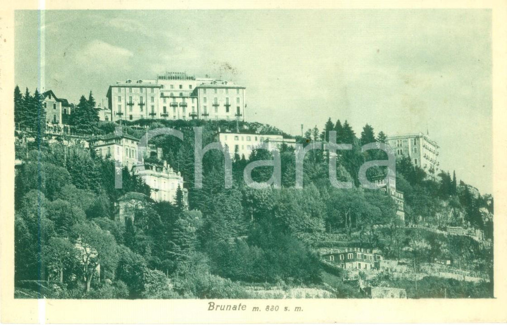 Cartolina originale da collezione 1951 BRUNATE CO Veduta panoramica del paese Cartolina FP VG 1