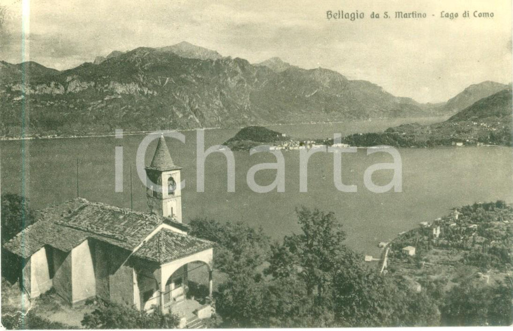 Cartolina originale da collezione 1935 ca BELLAGIO CO Lago di COMO visto da SAN MARTINO Cartolina FP NV 1