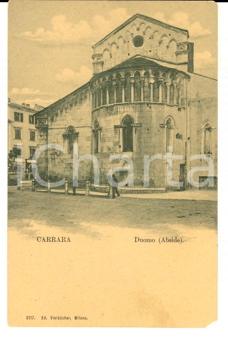 Cartolina originale da collezione 1900 ca CARRARA Veduta dell abside del Duomo Cartolina ANIMATA FP NV 1