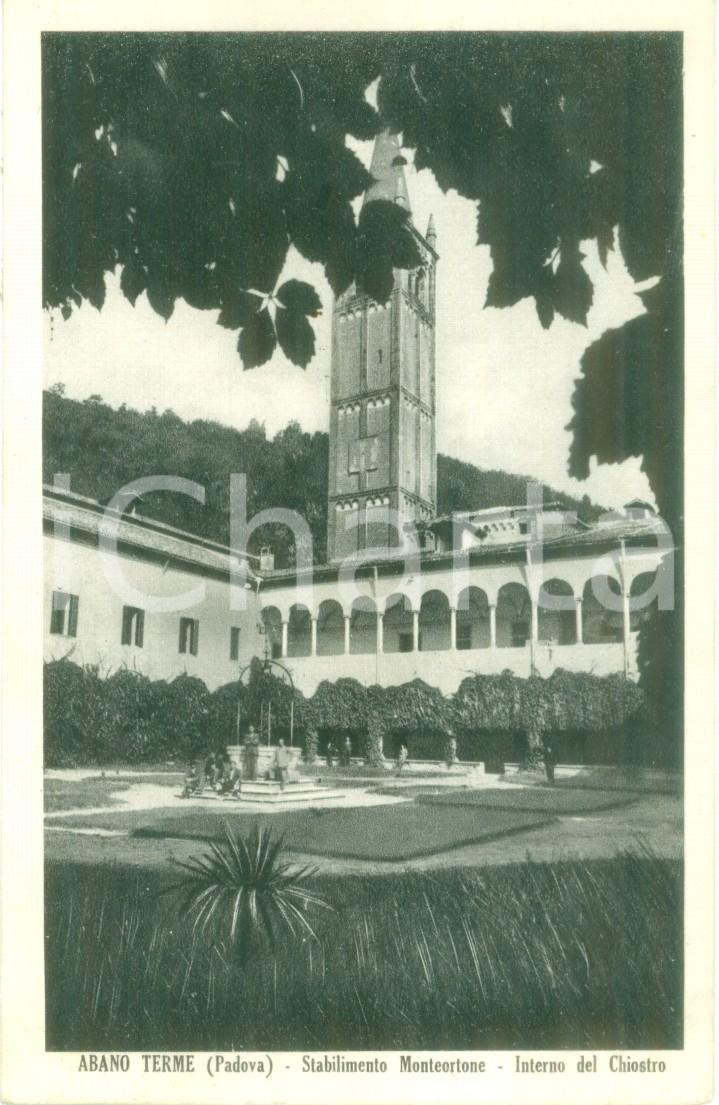 Cartolina originale da collezione 1947 ABANO TERME PD Chiostro dello Stabilimento MONTEORTONE Cartolina FP VG 1