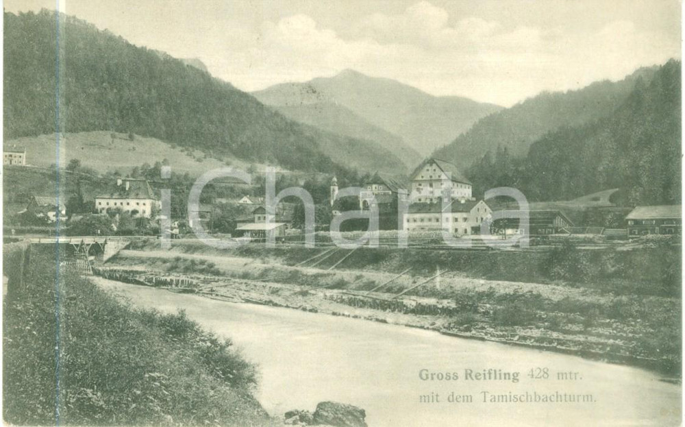 Cartolina originale da collezione 1906 REIFLING AUSTRIA Panorama con Tamischbachturm Cartolina FP VG 1