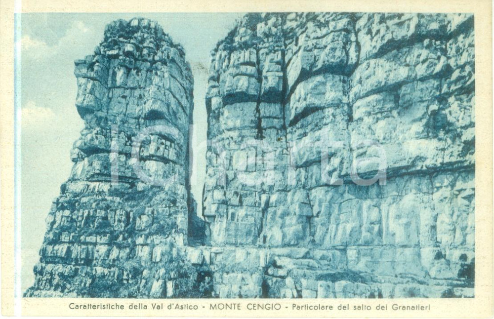 Cartolina originale da collezione 1944 VAL D ASTICO Il Salto dei Granatieri sul Monte CENGIO Cartolina FP NV 1