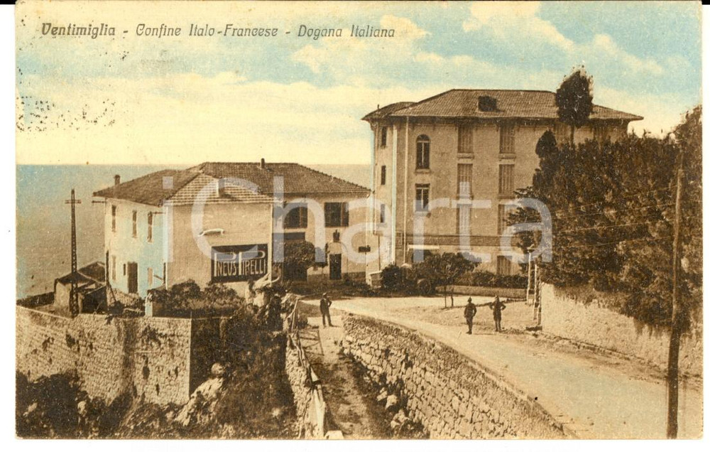 Cartolina originale da collezione 1928 VENTIMIGLIA IM Confine italofrancese  Dogana Italiana Cartolina FP VG 1