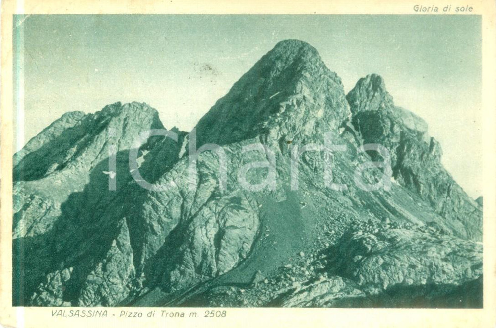 Cartolina originale da collezione 1930 ca VALSASSINA Veduta del Pizzo TRONA Cartolina postale FP NV 1