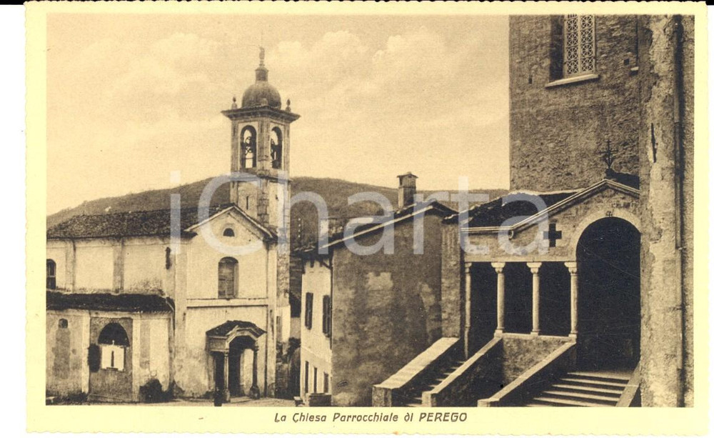 Cartolina originale da collezione 1940 PEREGO / LA VALLETTA BRIANZA LC Chiesa parrocchiale Cartolina FP NV 1
