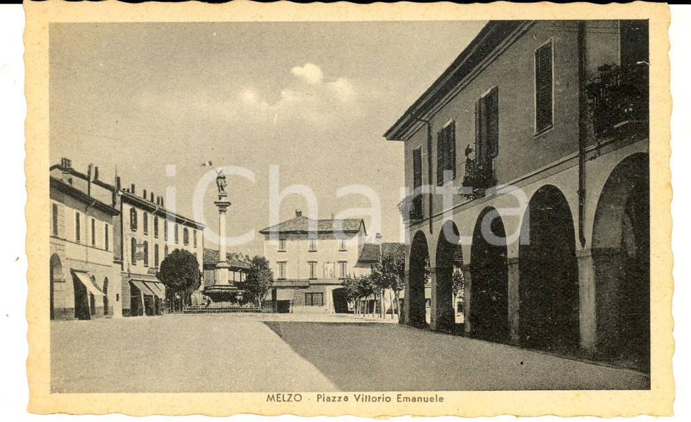 Cartolina originale da collezione 1942 MELZO MI Piazza Vittorio Emanuele Cartolina postale FP NV 1
