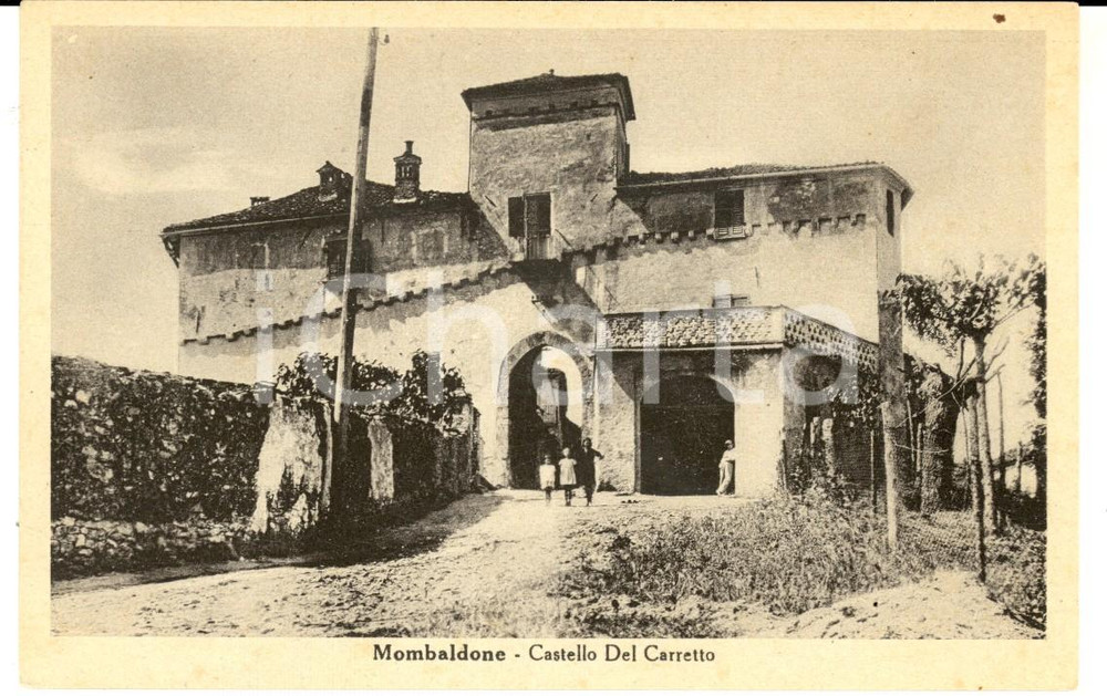 Cartolina originale da collezione 1915 ca MOMBALDONE AT Castello DEL CARRETTO Cartolina ANIMATA bambini FP 1