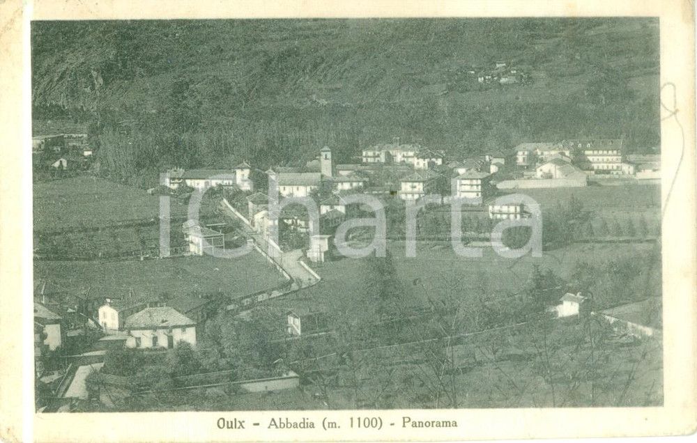 Cartolina originale da collezione 1933 OULX TO Panorama aereo di ABBADIA Cartolina postale FP VG 1
