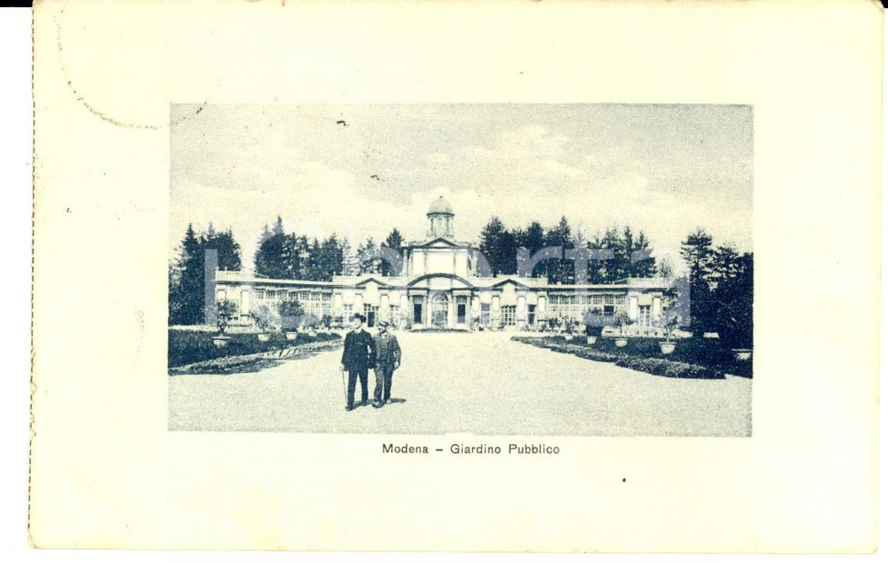 Cartolina originale da collezione 1909 MODENA Giardino Pubblico Cartolina postale ANIMATA FP VG 1