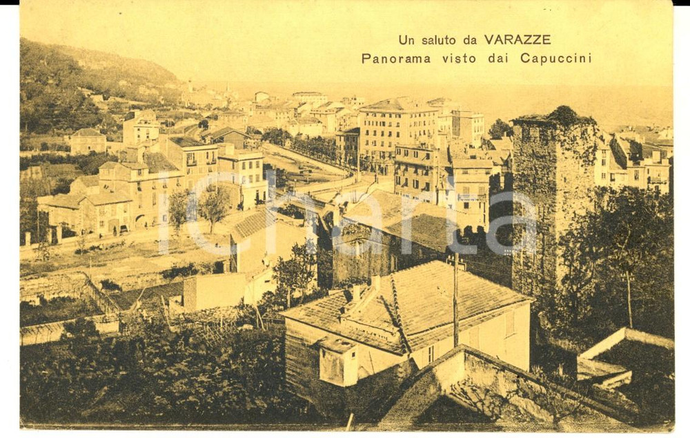 Cartolina originale da collezione 1906 VARAZZE SV Panorama visto dai Cappuccini Cartolina postale FP VG 1