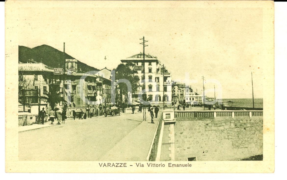 Cartolina originale da collezione 1932 VARAZZE SV Veduta su via Vittorio EmanueleCartolina ANIMATA FP VG 1