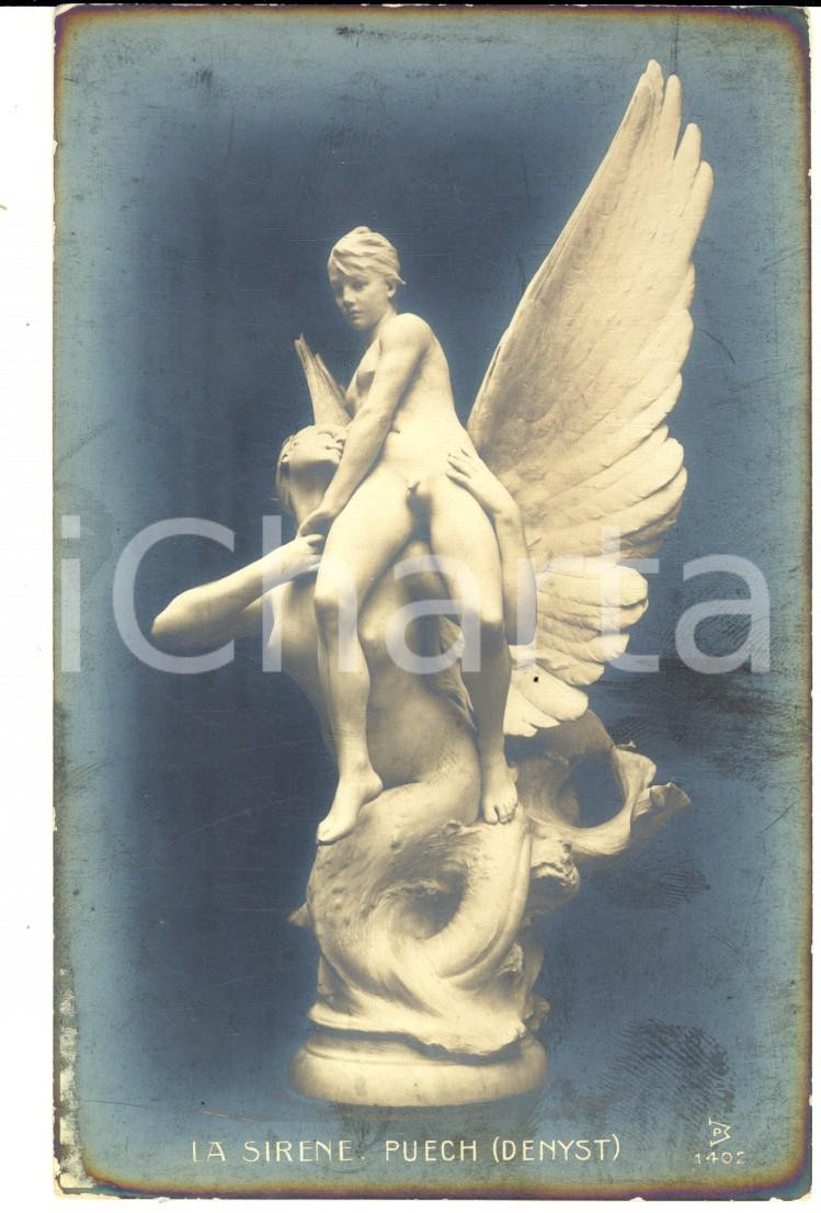 Cartolina originale da collezione 1920 ca ARTE Denys PUECH La sirena Cartolina postale FP NV 1