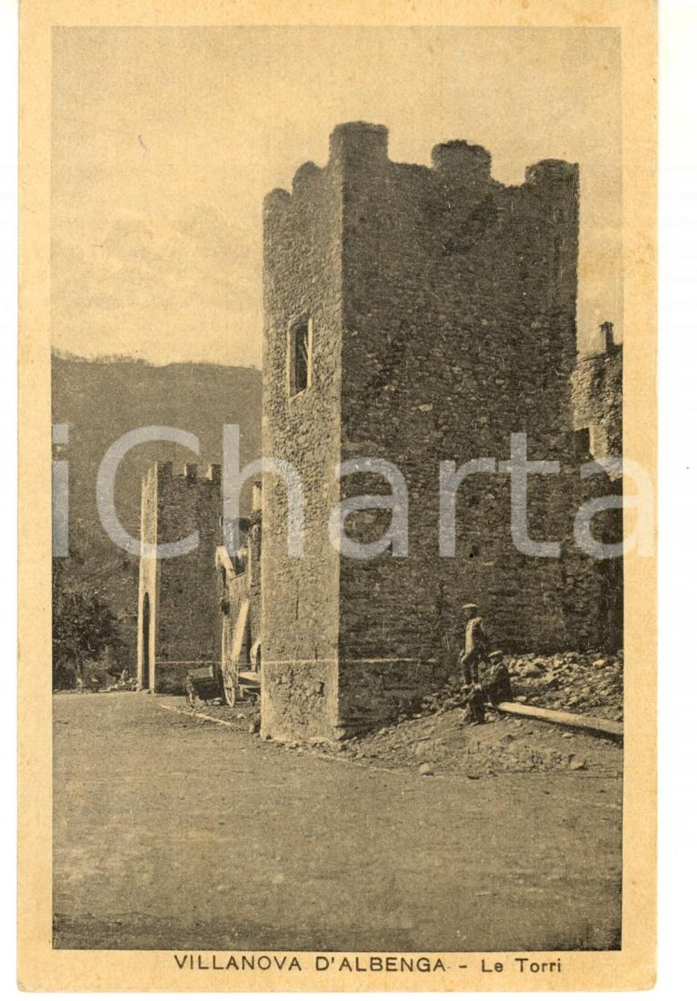 Cartolina originale da collezione 1933 VILLANOVA D ALBENGA  SV Le Torri Cartolina VINTAGE FP VG 1