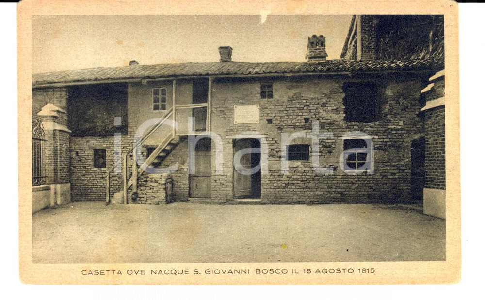 Cartolina originale da collezione 1938 CASTELNUOVO DON BOSCO AT Casa natale DON BOSCO Cartolina con timbro 1