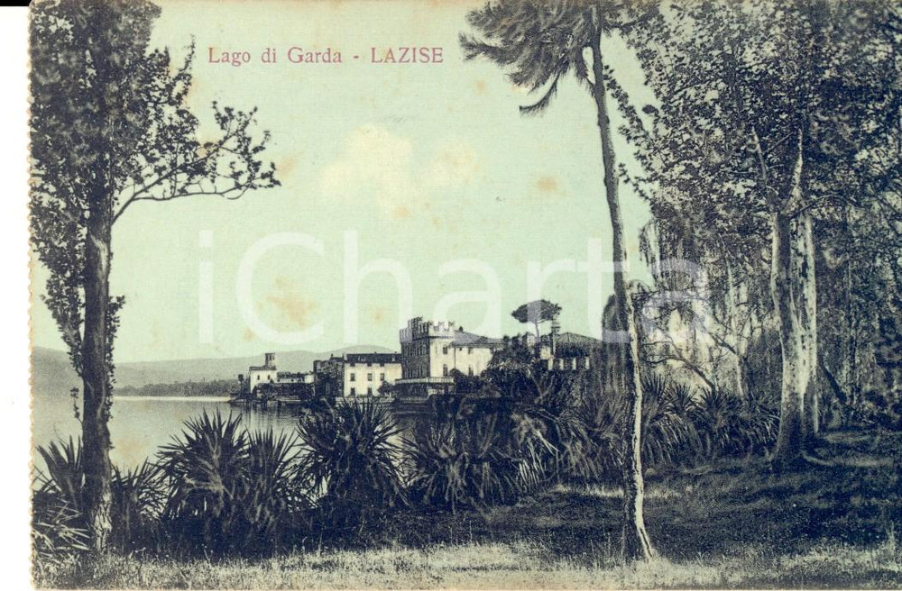 Cartolina originale da collezione 1915 ca LAZISE VR Veduta del Lago di GARDA Cartolina postale FP NV 1