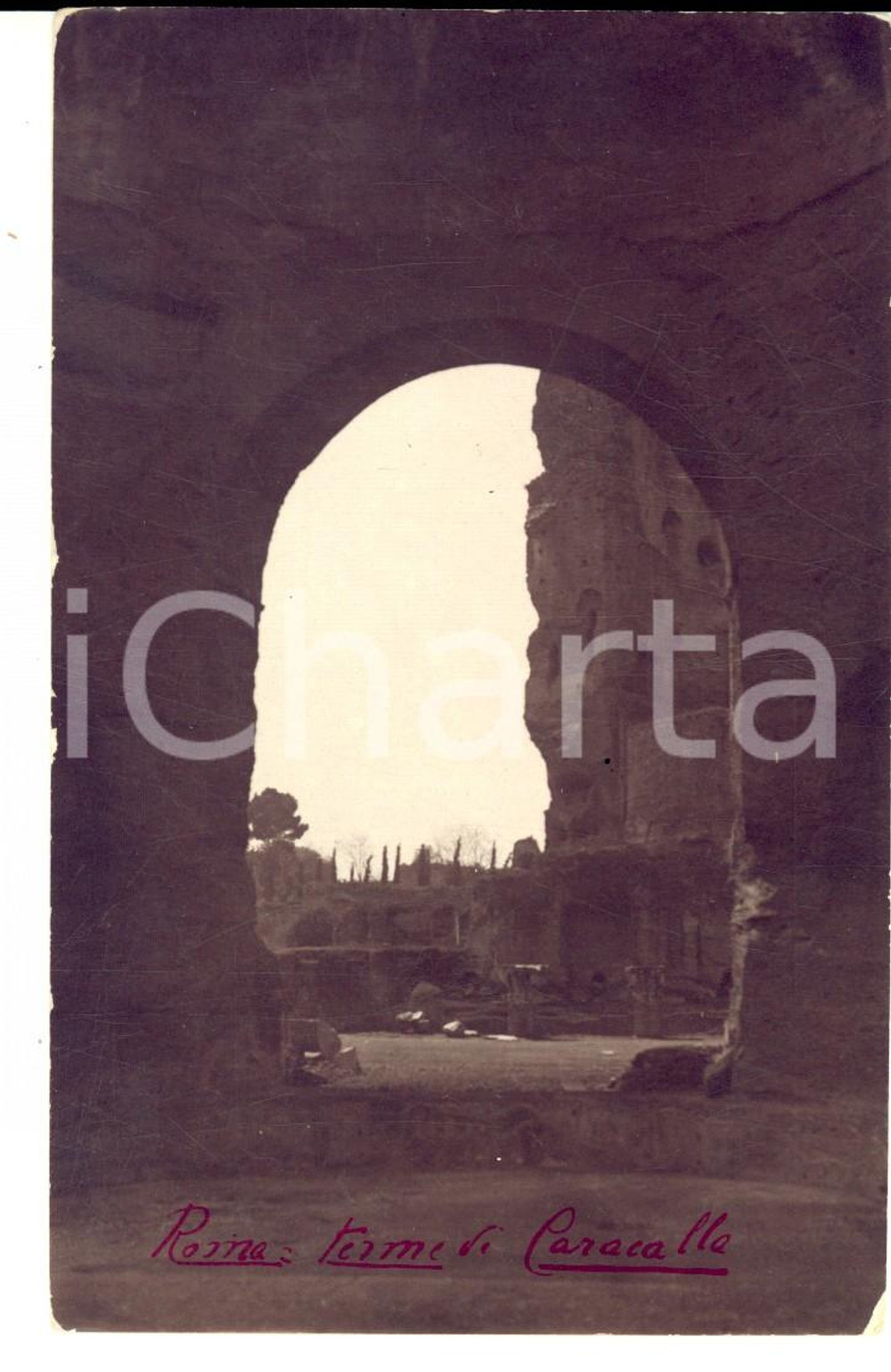 Cartolina originale da collezione 1920 ca ROMA Terme di CARACALLA Veduta pittoresca Cartolina postale FP NV 1