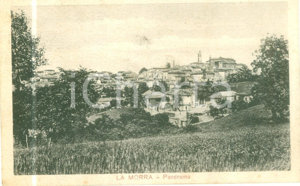 Cartolina originale da collezione 1930 LA MORRA CN Panorama del paese dalla collina Cartolina FP VG 1