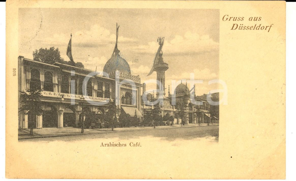 Cartolina originale da collezione 1904 DUSSELDORF D Arabisches CafÃ© VINTAGE postcard FP VG 1