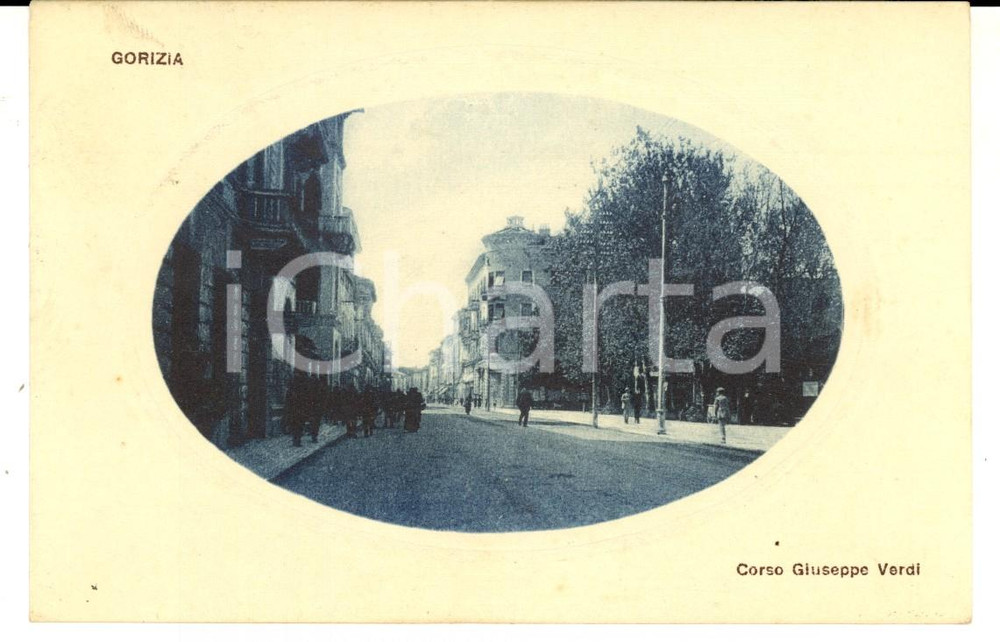 Cartolina originale da collezione 1922 GORIZIA Veduta di corso GIUSEPPE VERDI Cartolina FP VG ANIMATA 1