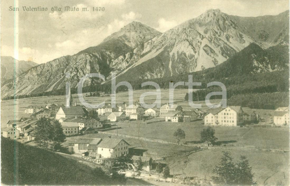 Cartolina originale da collezione 1926 SAN VALENTINO ALLA MUTA BZ Panorama del paese Cartolina FP VG 1
