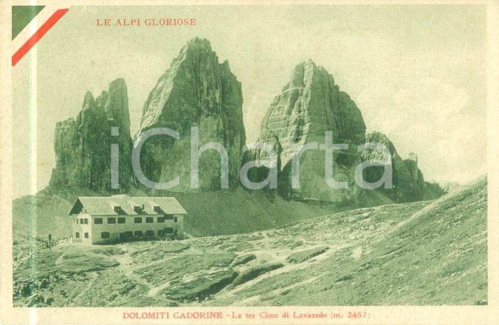Cartolina originale da collezione 1935 ca DOLOMITI CADORINE Le tre cime di LAVAREDO Cartolina FP NV 1