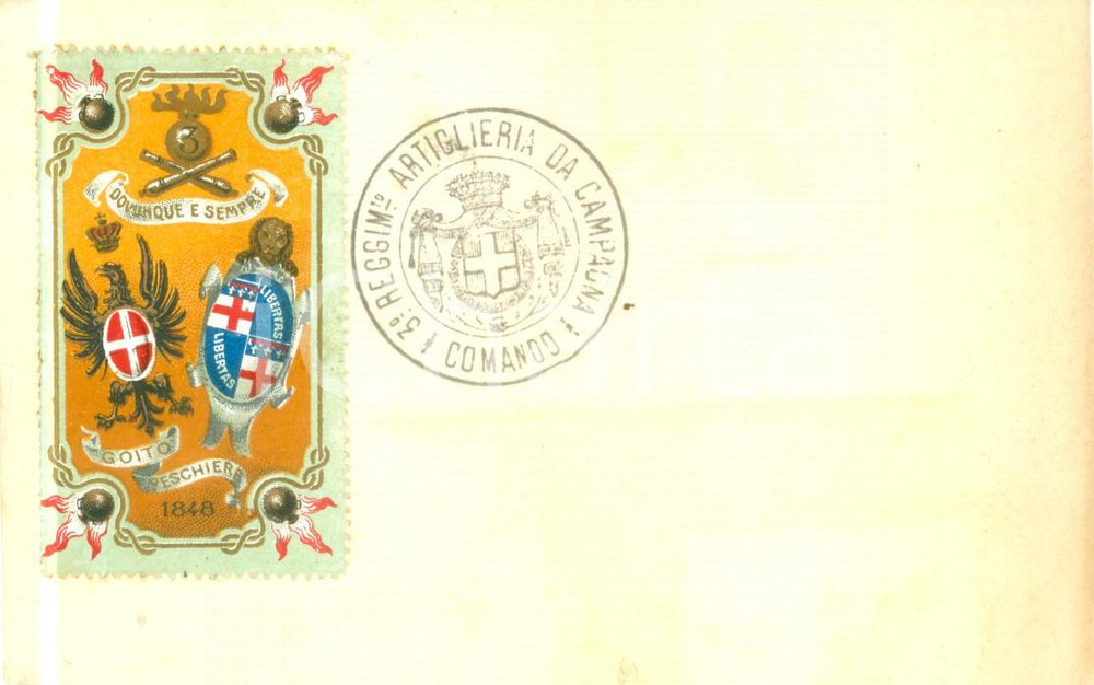 Cartolina originale da collezione 1900 ca 13Â° REGGIMENTO Artiglieria da campagna Cartolina reggimentale FP NV 1