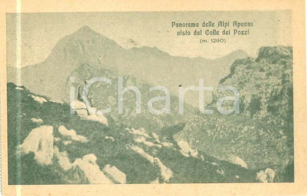 Cartolina originale da collezione 1930 ca ALPI APUANE Scalatore sul Colle dei POZZI Cartolina FP NV 1