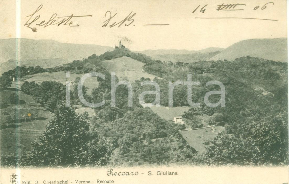 1906 RECOARO TERME (VI) Panorama Santa Giuliana EDEN HOTEL *Cartolina FP VG