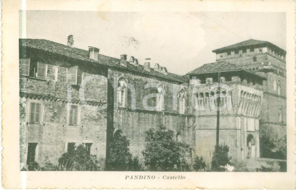 Cartolina originale da collezione 1935 ca PANDINO CR Veduta di scorcio del Castello Cartolina FP NV 1