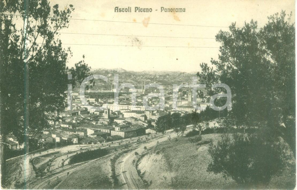 Cartolina originale da collezione 1926 ASCOLI PICENO Panorama della cittÃ  dal colle Cartolina FP VG 1
