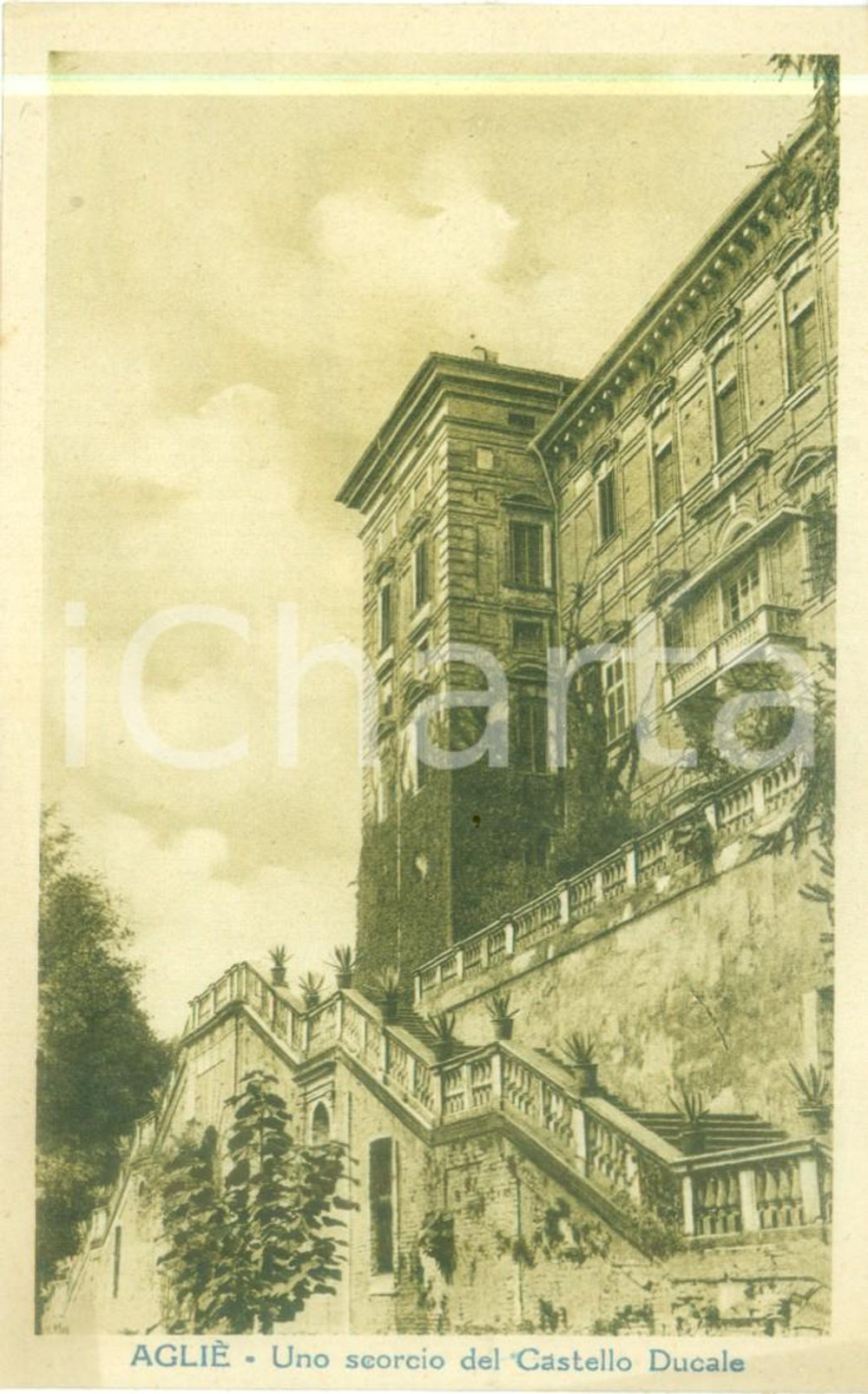 Cartolina originale da collezione 1930 ca AGLIÃˆ TO Uno scorcio del Castello Ducale Cartolina FP NV 1