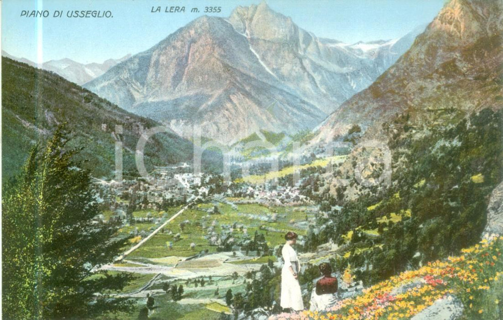Cartolina originale da collezione 1930 ca USSEGLIO TO Giovani donne contemplano LA LERA Cartolina FP NV 1