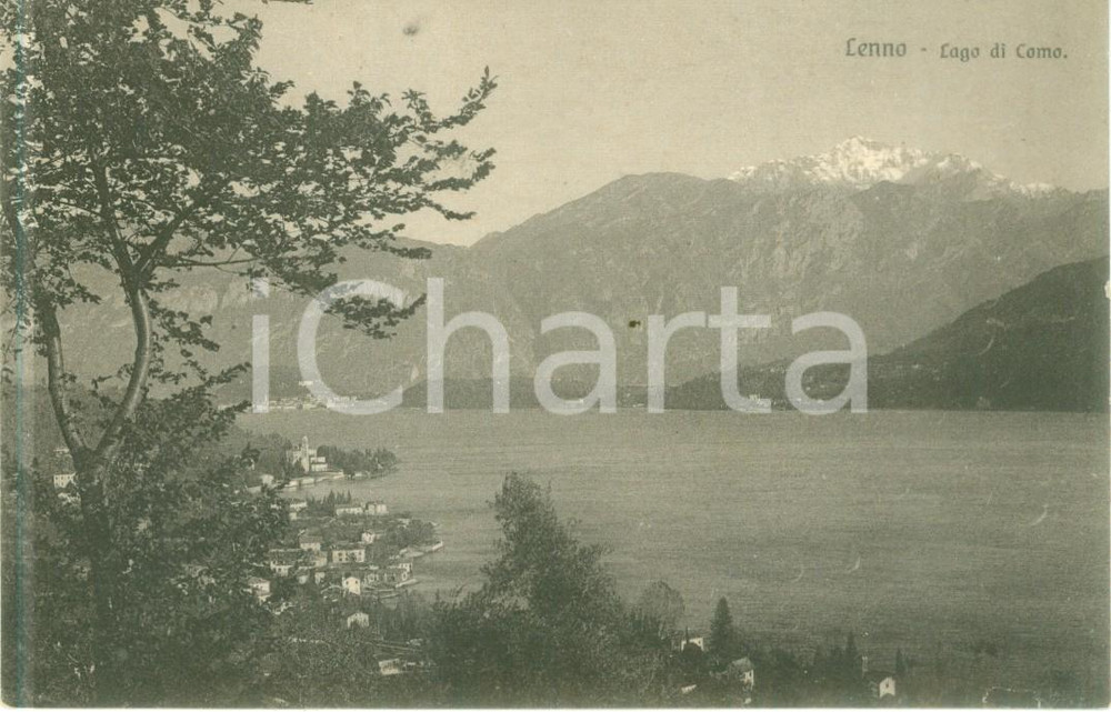 Cartolina originale da collezione 1930 ca TREMEZZINA CO Panorama di LENNO con Lago di COMO Cartolina FP NV 1