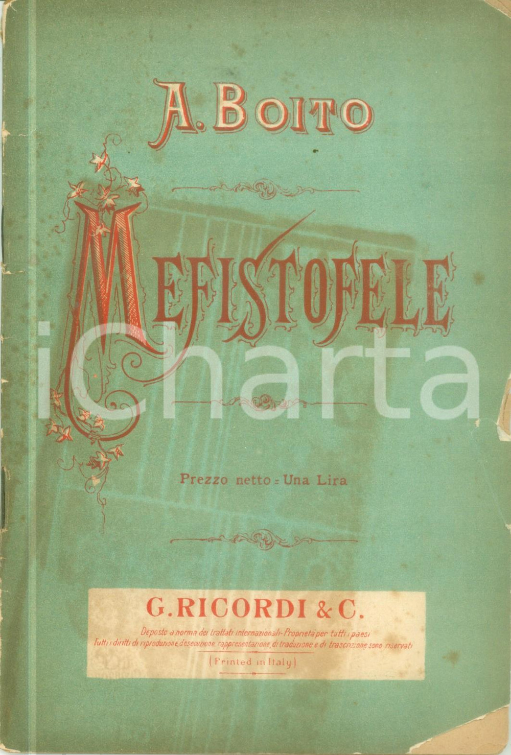 Oggetto da collezione cartaceo 1906 Arrigo BOITO Mefistofele Libretto opera Edizioni RICORDI MILANO 1