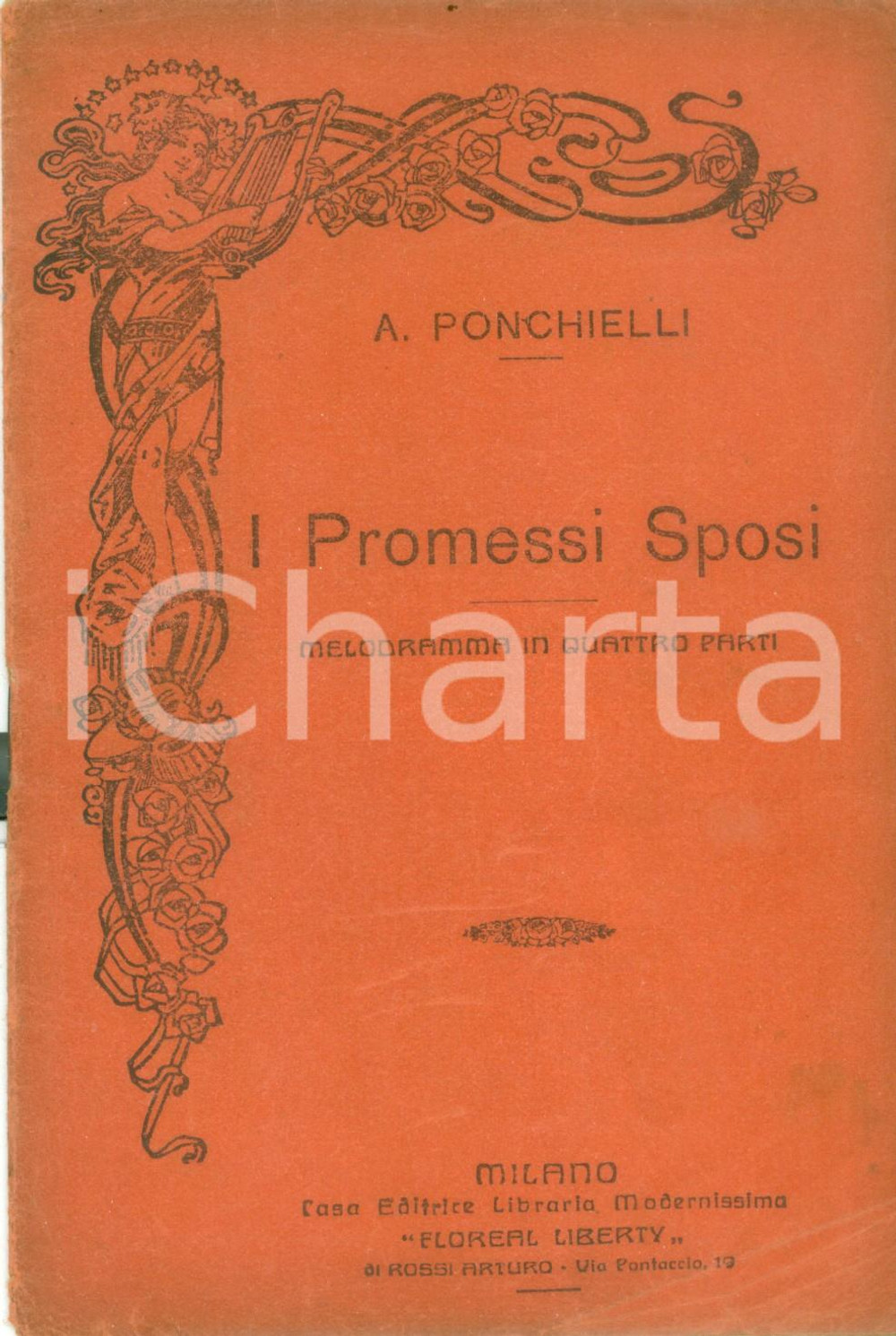 Oggetto da collezione cartaceo 1910 ca Amilcare PONCHIELLI I Promessi Sposi Melodramma Edizione FLOREAL LIBERTY 1