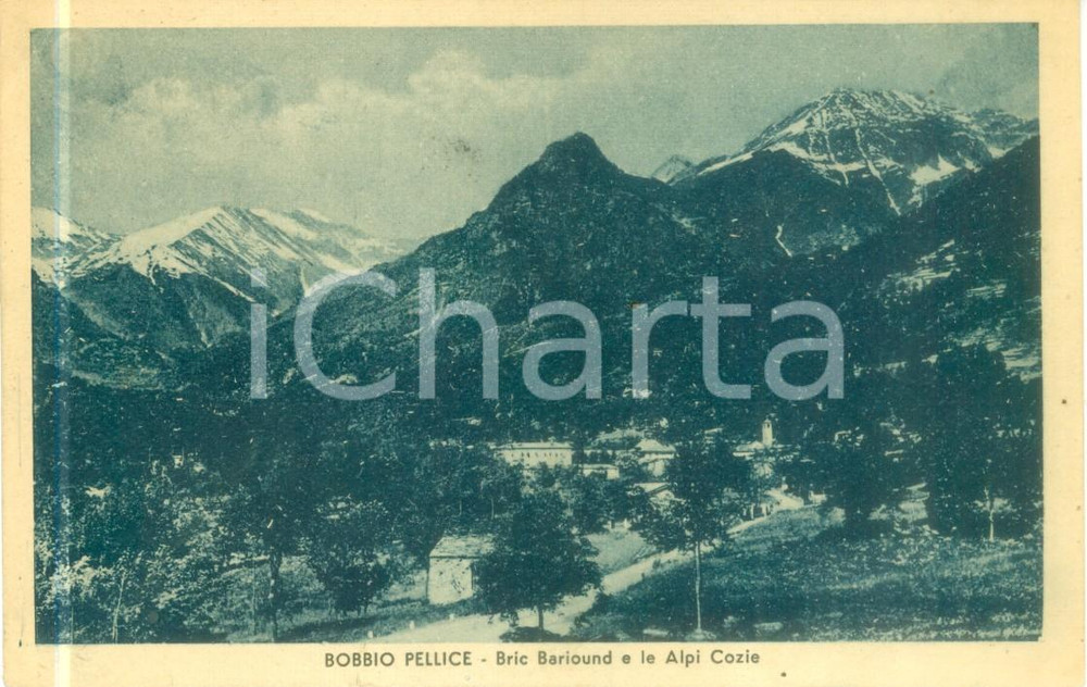 Cartolina originale da collezione 1941 BOBBIO PELLICE TO Bric Bariound e le Alpi Cozie Cartolina FP NV 1