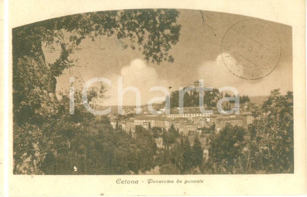 Cartolina originale da collezione 1932 CETONA SI Panorama della cittÃ  da ponente Cartolina FP VG 1