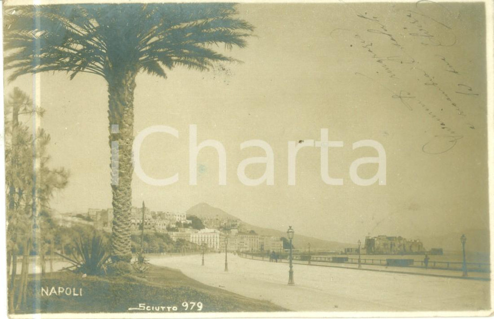 Cartolina originale da collezione 1904 NAPOLI Veduta della Litoranea Cartolina postale SCIUTTO FP VG 1