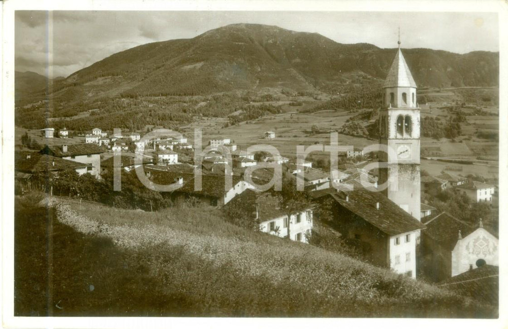 Cartolina originale da collezione 1936 BASELGA DI PINÃˆ TN Panorama con il campanile Cartolina FP VG 1